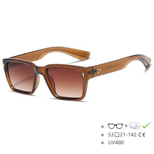 Load image into Gallery viewer, 54568 Men&#39;s Rectangular Frame Rivet Arrow Simple Sunglasses Frame with Glasses UV400