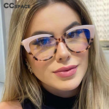 Load image into Gallery viewer, 54570 Large Frame Cat Eye Ladies Anti-Blue Light Frame Pc Glasses Frame Candy Stitching Color Eyeglasses