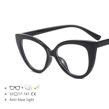 Load image into Gallery viewer, 54570 Large Frame Cat Eye Ladies Anti-Blue Light Frame Pc Glasses Frame Candy Stitching Color Eyeglasses