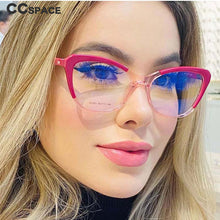 Load image into Gallery viewer, 54571 Brand Simple Cat Eye Ladies Large Frame Anti-Blue Light Frame Tr90 Material Computer Literature Glasses