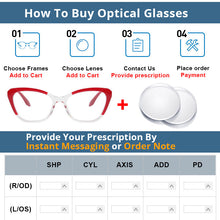 Load image into Gallery viewer, 54571 Brand Simple Cat Eye Ladies Large Frame Anti-Blue Light Frame Tr90 Material Computer Literature Glasses