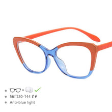 Load image into Gallery viewer, 54571 Brand Simple Cat Eye Ladies Large Frame Anti-Blue Light Frame Tr90 Material Computer Literature Glasses