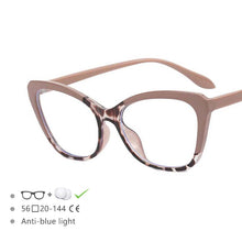 Load image into Gallery viewer, 54571 Brand Simple Cat Eye Ladies Large Frame Anti-Blue Light Frame Tr90 Material Computer Literature Glasses
