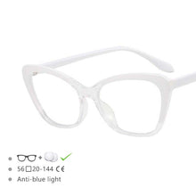 Load image into Gallery viewer, 54571 Brand Simple Cat Eye Ladies Large Frame Anti-Blue Light Frame Tr90 Material Computer Literature Glasses