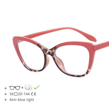 Load image into Gallery viewer, 54571 Brand Simple Cat Eye Ladies Large Frame Anti-Blue Light Frame Tr90 Material Computer Literature Glasses