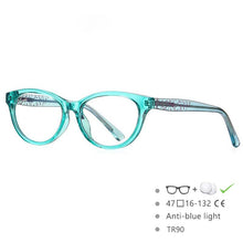 Load image into Gallery viewer, 54573 Brand Anti-Blue Light Frame Cat Eye Stitching Color Youth TR90 Literature Glasses Frame