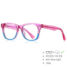Load image into Gallery viewer, 54574 Youth Candy Color Anti-Blue Light Glasses Frame Brand Stitching Color Optical Prescription Eyeglasses Frame
