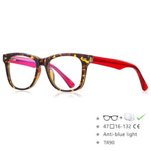 Load image into Gallery viewer, 54574 Youth Candy Color Anti-Blue Light Glasses Frame Brand Stitching Color Optical Prescription Eyeglasses Frame