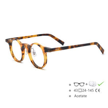 Load image into Gallery viewer, 54581 Retro Round Frame Floral Solid Color Stitching Plate Material High-End Women\&#39;s Glasses Frame