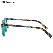 Load image into Gallery viewer, 54581 Retro Round Frame Floral Solid Color Stitching Plate Material High-End Women\&#39;s Glasses Frame