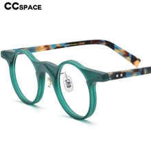 Load image into Gallery viewer, 54581 Retro Round Frame Floral Solid Color Stitching Plate Material High-End Women\&#39;s Glasses Frame