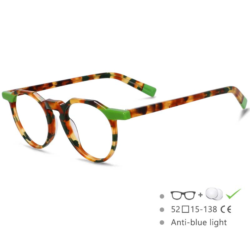 54583 Acetate Glasses Retro Cat Eye Eyewear Optics Frame  Prescription Glasses Frames Optical Eyewear