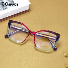 Load image into Gallery viewer, 54585 Ladies Anti-Blu-Ray Optical Frame Cat Eye Square Large Frame Eye Protection Splicing Color Eyeglasses