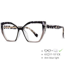 Load image into Gallery viewer, 54585 Ladies Anti-Blu-Ray Optical Frame Cat Eye Square Large Frame Eye Protection Splicing Color Eyeglasses