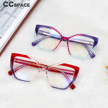 Load image into Gallery viewer, 54585 Ladies Anti-Blu-Ray Optical Frame Cat Eye Square Large Frame Eye Protection Splicing Color Eyeglasses