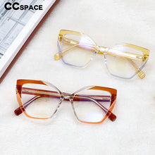 Load image into Gallery viewer, 54585 Ladies Anti-Blu-Ray Optical Frame Cat Eye Square Large Frame Eye Protection Splicing Color Eyeglasses