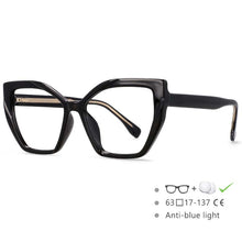 Load image into Gallery viewer, 54585 Ladies Anti-Blu-Ray Optical Frame Cat Eye Square Large Frame Eye Protection Splicing Color Eyeglasses