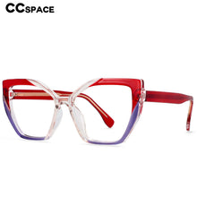 Load image into Gallery viewer, 54585 Ladies Anti-Blu-Ray Optical Frame Cat Eye Square Large Frame Eye Protection Splicing Color Eyeglasses