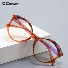 Load image into Gallery viewer, 54586  Large Frame Cat Eye Round Optical Prescription Glasses Frame Stitching Color TR90 Women&#39;s Anti-Blue Light Glasses Frame