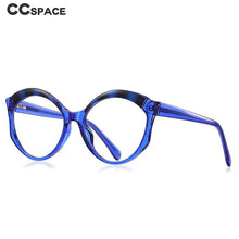 Load image into Gallery viewer, 54586  Large Frame Cat Eye Round Optical Prescription Glasses Frame Stitching Color TR90 Women&#39;s Anti-Blue Light Glasses Frame
