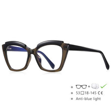 Load image into Gallery viewer, 54587 Brand Cat Eye Square Frame Large Frame Stitching Color TR90 Women's Anti-Blue Light Glasses Frame Oculos De Grau