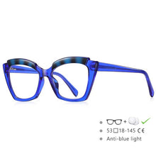 Load image into Gallery viewer, 54587 Brand Cat Eye Square Frame Large Frame Stitching Color TR90 Women's Anti-Blue Light Glasses Frame Oculos De Grau