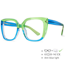 Load image into Gallery viewer, 54588 Ladies Anti-Blue Computer Myopia Colourful Glasses Frames for Women Optical Glasses Frame Splicing Color