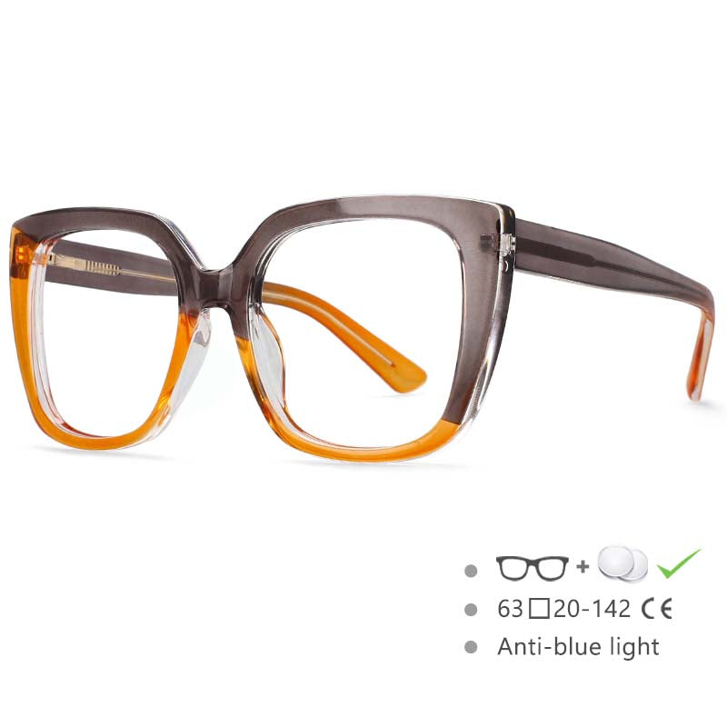54588 Ladies Anti-Blue Computer Myopia Colourful Glasses Frames for Women Optical Glasses Frame Splicing Color