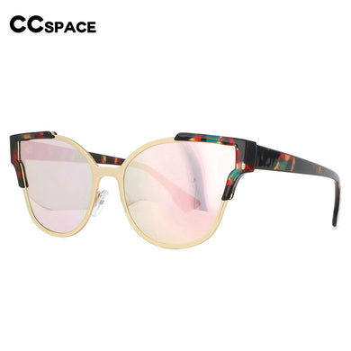 54593 Retro Brand Cat Eye Sunglasses Round Frame Half Frame Ladies Large Frame Gradient Color Goggles Uv400