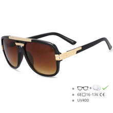 Load image into Gallery viewer, 54597 Retro Brand Design Men&#39;s Sun Glasses Parallel Bars Square Large Frame Goggles UV400
