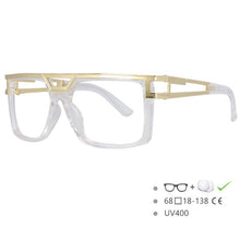 Carica l&#39;immagine nel visualizzatore di Gallery, 54598  Retro Brand Men&#39;s Sunglasses Shades Rectangular Large Frame Hollow Legs Outdoor Goggles  UV400
