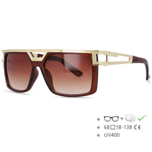 Carica l&#39;immagine nel visualizzatore di Gallery, 54598  Retro Brand Men&#39;s Sunglasses Shades Rectangular Large Frame Hollow Legs Outdoor Goggles  UV400