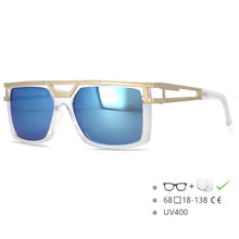 Carica l&#39;immagine nel visualizzatore di Gallery, 54598  Retro Brand Men&#39;s Sunglasses Shades Rectangular Large Frame Hollow Legs Outdoor Goggles  UV400
