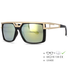 Carica l&#39;immagine nel visualizzatore di Gallery, 54598  Retro Brand Men&#39;s Sunglasses Shades Rectangular Large Frame Hollow Legs Outdoor Goggles  UV400