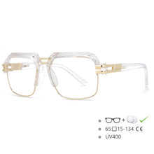 Load image into Gallery viewer, 54599 Brand Design Men&#39;s Sun Glasses Wide Eyebrow Half Frame Square Large Frame  Outdoor Goggles UV400