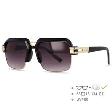 Load image into Gallery viewer, 54599 Brand Design Men&#39;s Sun Glasses Wide Eyebrow Half Frame Square Large Frame  Outdoor Goggles UV400