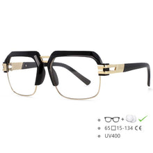 Load image into Gallery viewer, 54599 Brand Design Men&#39;s Sun Glasses Wide Eyebrow Half Frame Square Large Frame  Outdoor Goggles UV400