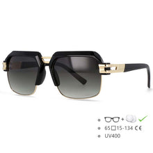 Load image into Gallery viewer, 54599 Brand Design Men&#39;s Sun Glasses Wide Eyebrow Half Frame Square Large Frame  Outdoor Goggles UV400