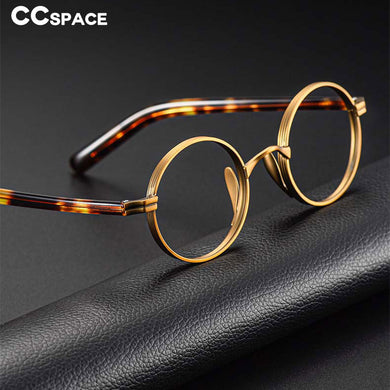 54604 Retro Titanium Round Frame Reading Glasses Men Alloy Glasses Frame Male Square Eye Myopia Prescription Eyeglasses
