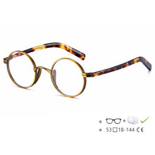 Load image into Gallery viewer, 54604 Retro Titanium Round Frame Reading Glasses Men Alloy Glasses Frame Male Square Eye Myopia Prescription Eyeglasses