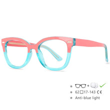 Load image into Gallery viewer, 54607 Youth Anti-Blue Light Glasses Ladies Cat Eye Large Frame Candy Color Glasses Frame Student Eyeglasses