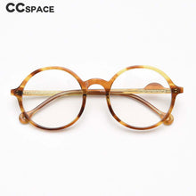 Load image into Gallery viewer, 54613 Retro Round Acetate Glasses Frame Men&#39;s Women&#39;s Literature Can Be Equipped with Optical Prescription Lenses