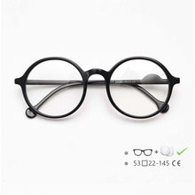 Load image into Gallery viewer, 54613 Retro Round Acetate Glasses Frame Men&#39;s Women&#39;s Literature Can Be Equipped with Optical Prescription Lenses