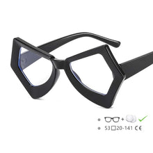 Load image into Gallery viewer, 54620 Retro Polygon Anti-Blue Light Glasses Frame Cat Eye Exaggerated Men Women Large Frame Eye Protection Decorative Glasses