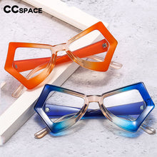Load image into Gallery viewer, 54620 Retro Polygon Anti-Blue Light Glasses Frame Cat Eye Exaggerated Men Women Large Frame Eye Protection Decorative Glasses