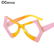 Load image into Gallery viewer, 54620 Retro Polygon Anti-Blue Light Glasses Frame Cat Eye Exaggerated Men Women Large Frame Eye Protection Decorative Glasses