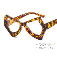 Load image into Gallery viewer, 54620 Retro Polygon Anti-Blue Light Glasses Frame Cat Eye Exaggerated Men Women Large Frame Eye Protection Decorative Glasses