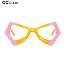 Load image into Gallery viewer, 54620 Retro Polygon Anti-Blue Light Glasses Frame Cat Eye Exaggerated Men Women Large Frame Eye Protection Decorative Glasses