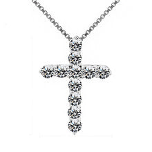 Load image into Gallery viewer, 5A Zirconia Cross Crystal Pendants Silver-Plate Box Chain Necklace Female Choker Necklaces Fashion Jewelry Gifts For Women Girls
