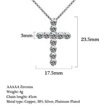 Load image into Gallery viewer, 5A Zirconia Cross Crystal Pendants Silver-Plate Box Chain Necklace Female Choker Necklaces Fashion Jewelry Gifts For Women Girls